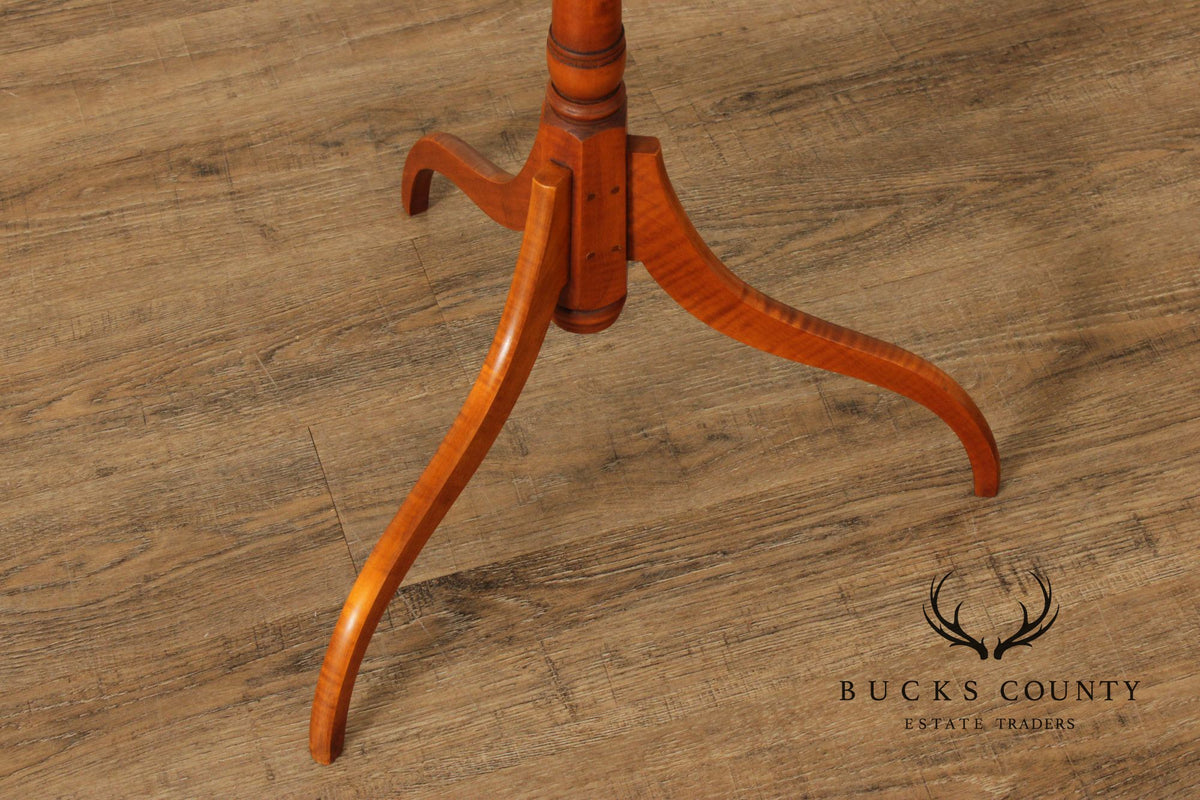 Eldred Wheeler Early American Style Tiger Maple Candlestand