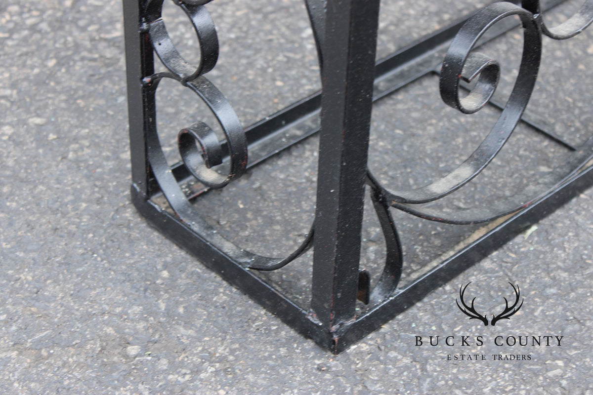 Ornamental Iron Window Length Narrow Planter With Copper Insert