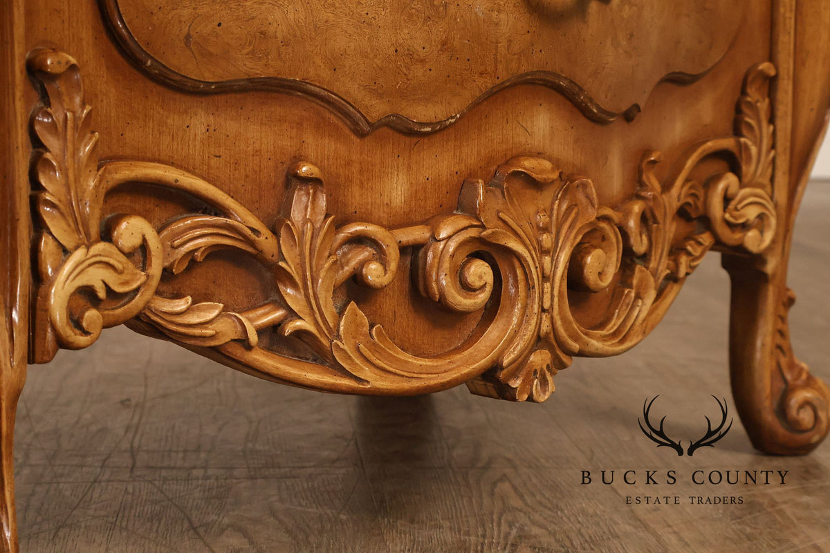 Italian Rococo Style Pair of Bombe Chest Nightstands