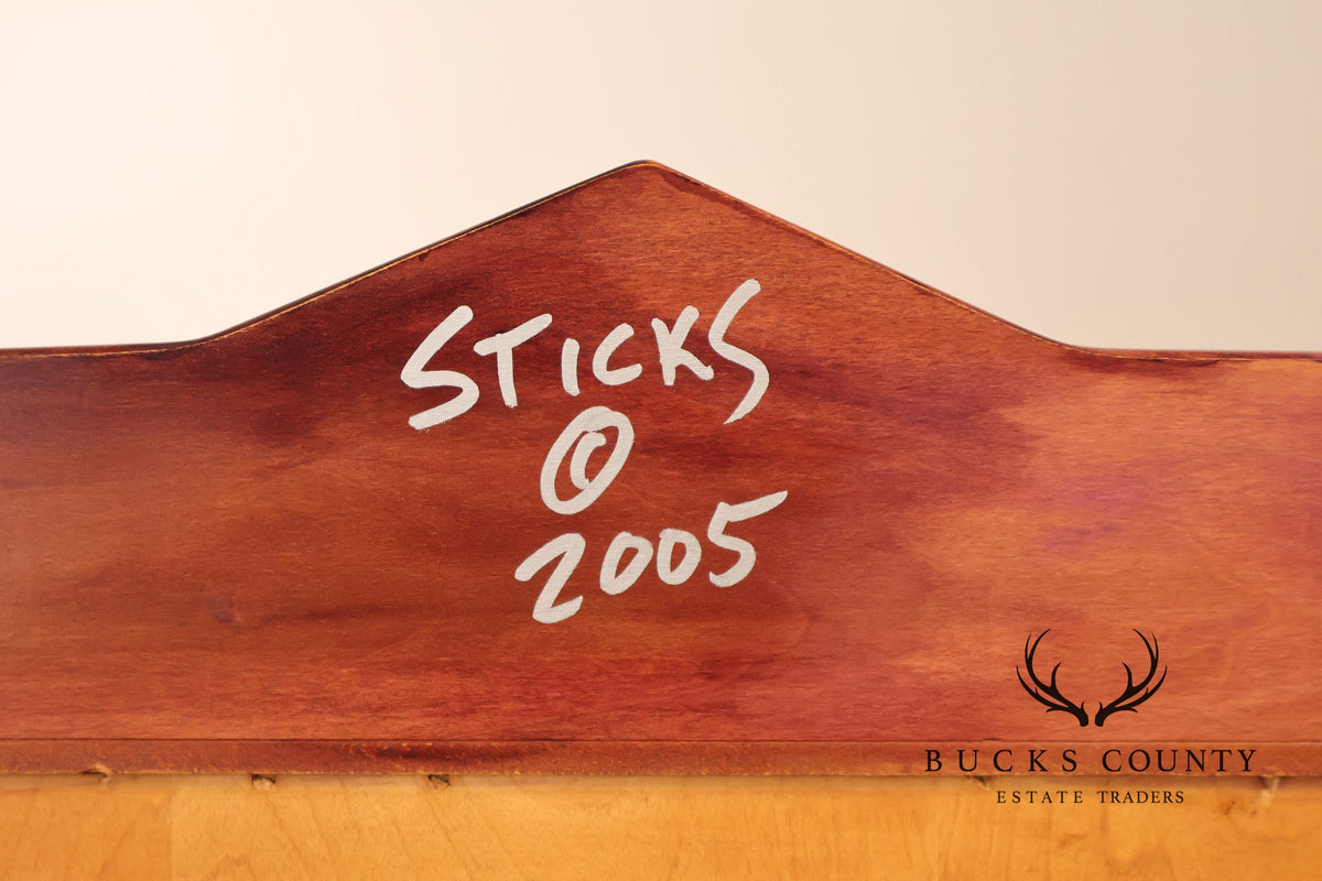 Sticks Artisan Hand Painted Open Bookcase
