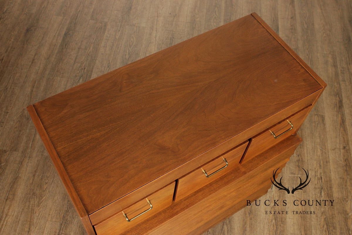 Merton Gershun For American Of Martinsville Mid-Century Modern Walnut Louvered Tall Chest