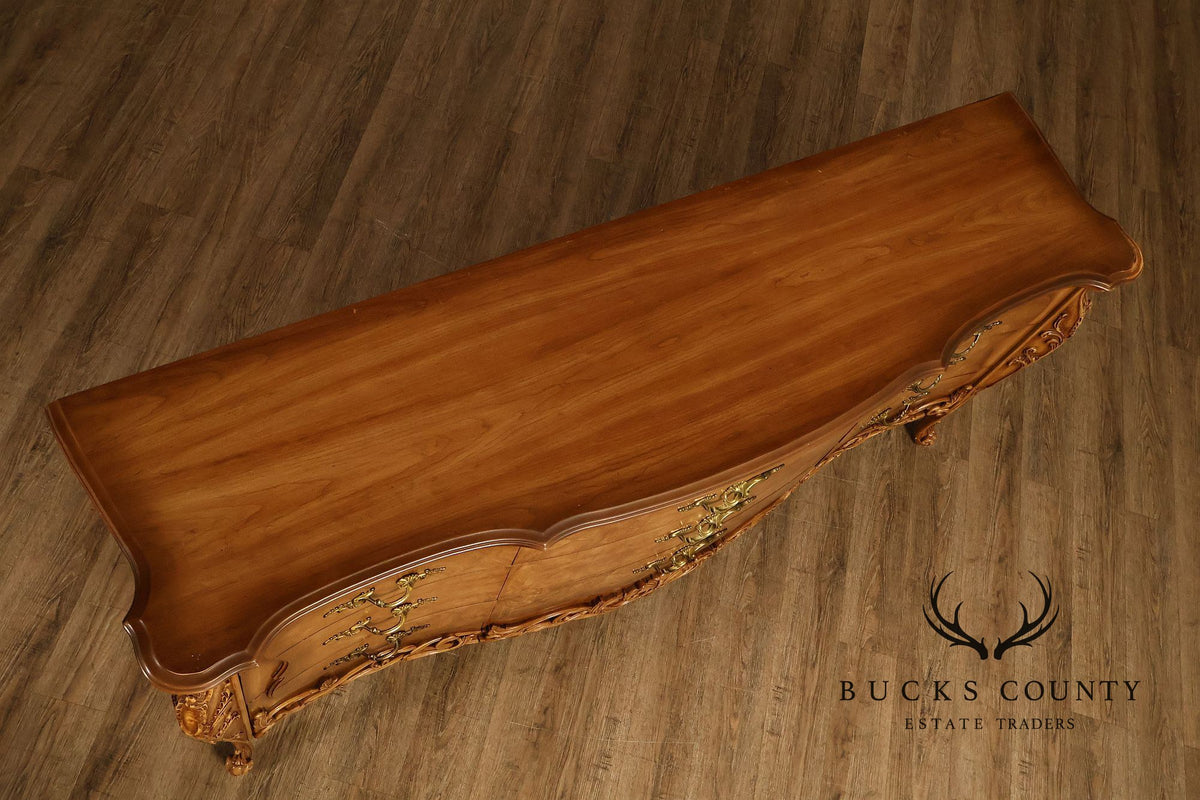 Italian Rococo Style Walnut Triple Chest