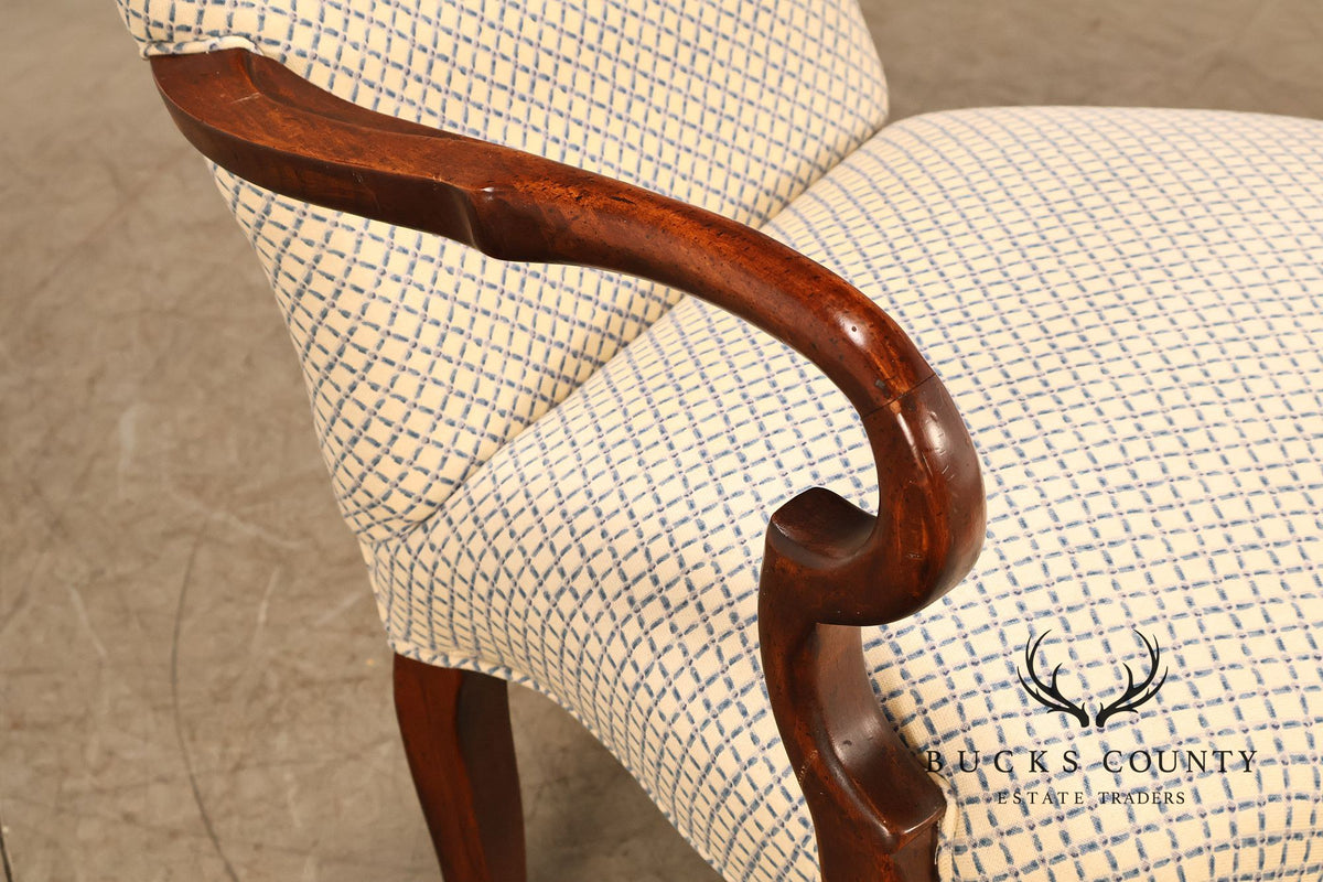 Queen Anne Style Pair of Mahogany Armchairs