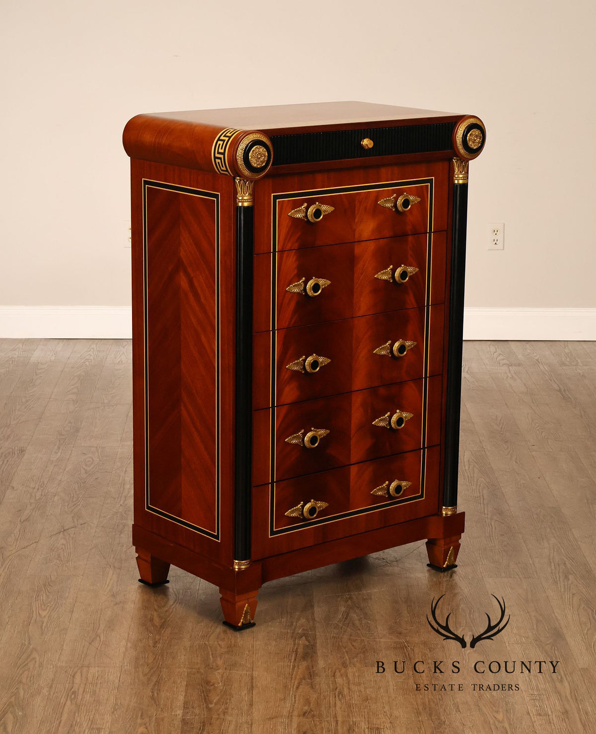 Infinity Furniture Neoclassical Style Mahogany Tall Chest