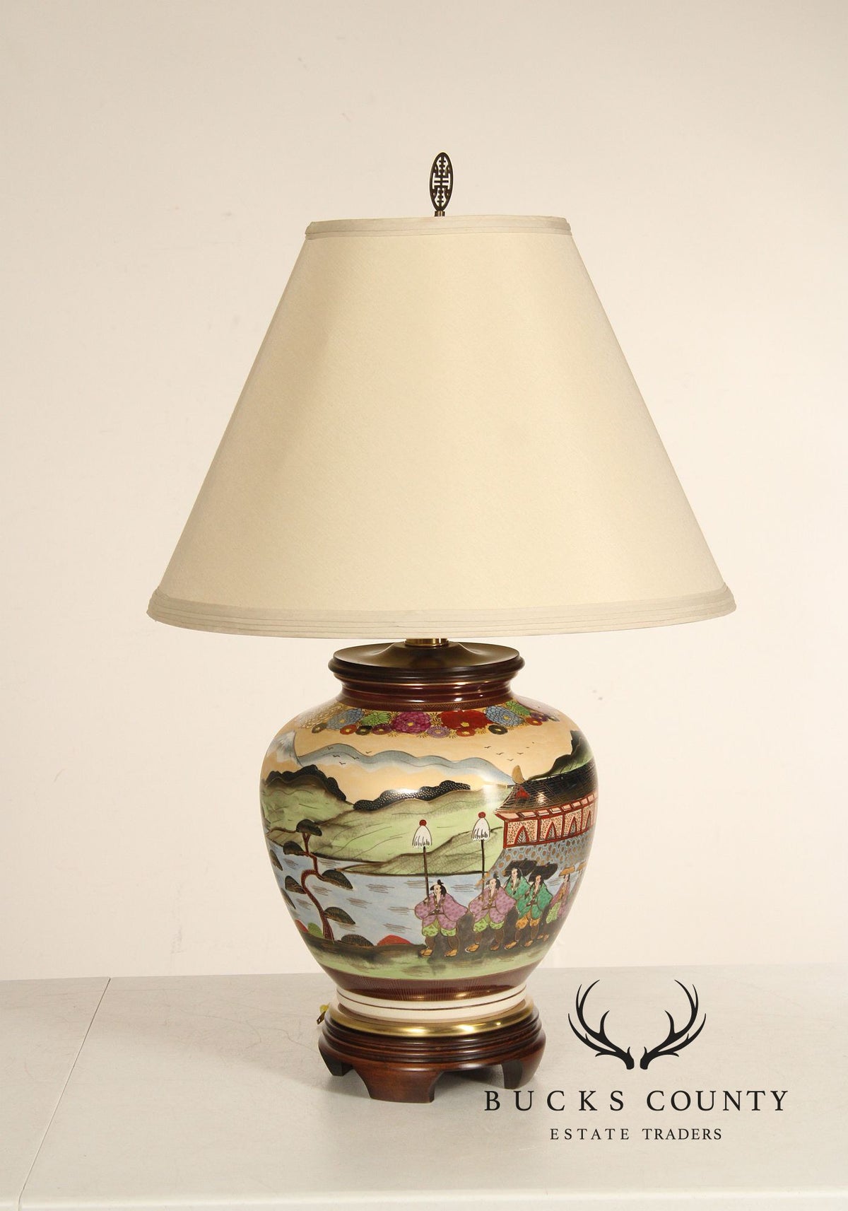 Frederick Cooper Asian Style Porcelain Ginger Jar Table Lamp