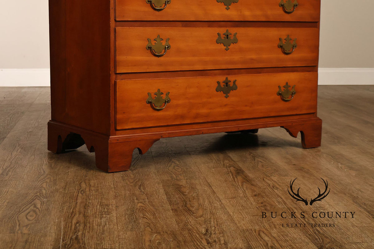 Antique Traditional Cherry Slant-Front Secretary Desk With Secret Compartments