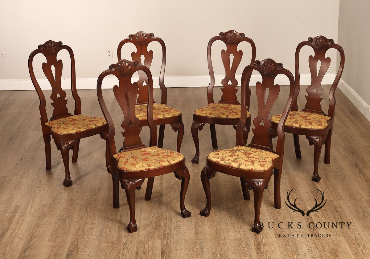 Kittinger Colonial Williamsburg Georgian Style Set Of Six Mahogany Side Dining Chairs CW-146