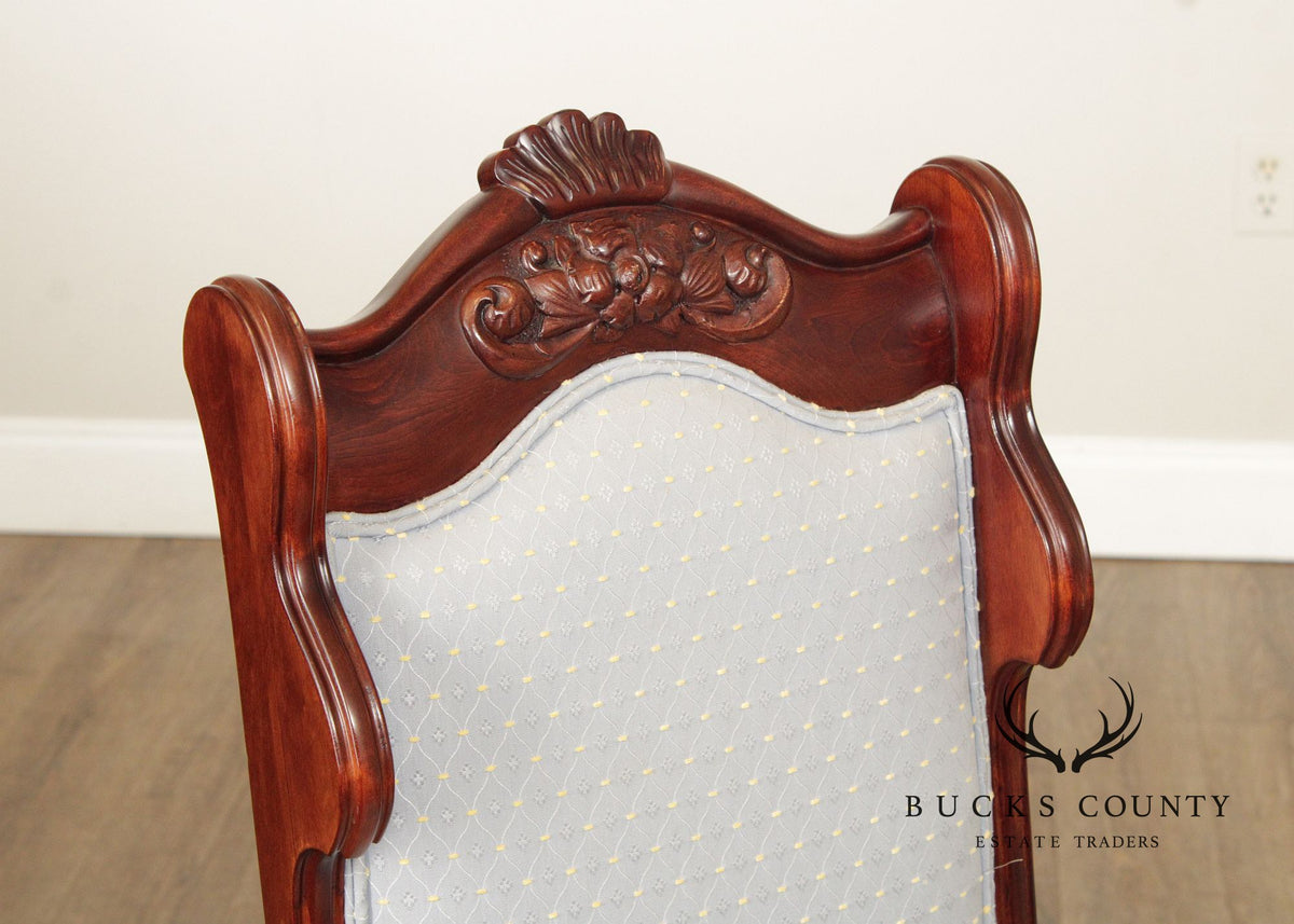 Antique Victorian Mahogany Set Of Two Parlor Chairs
