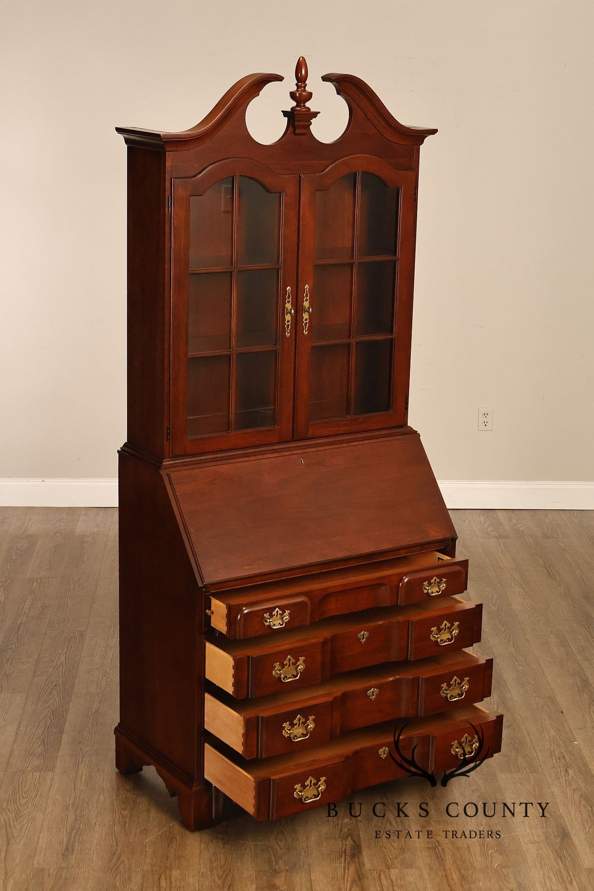 Pennsylvania House Chippendale Style Cherry Secretary Bookcase