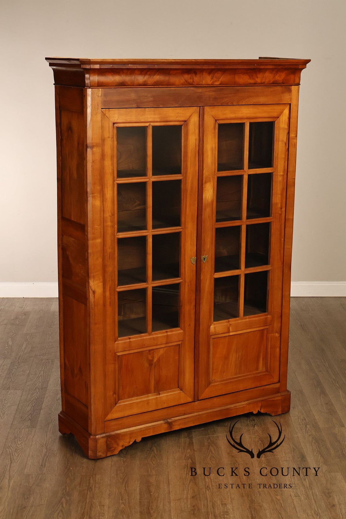 Antique French Louis Philippe Cherry Display Bookcase