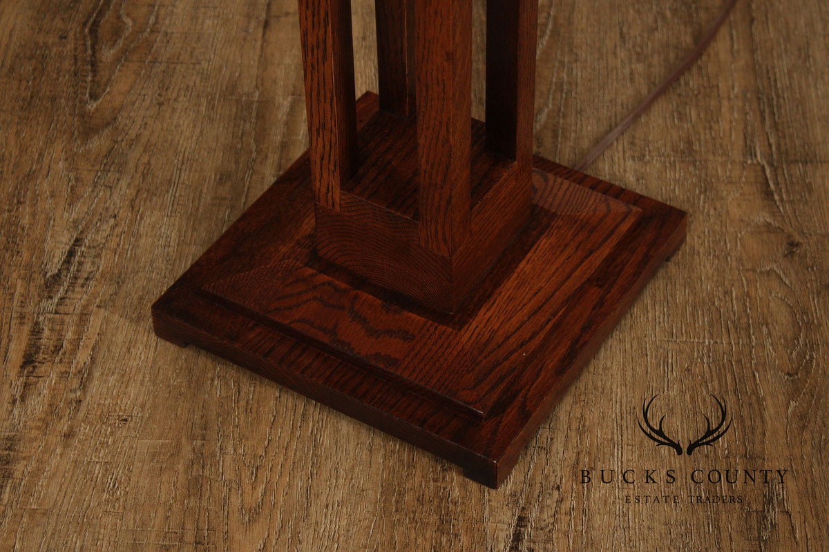 Quoizel Arts & Crafts Style Oak Floor Lamp