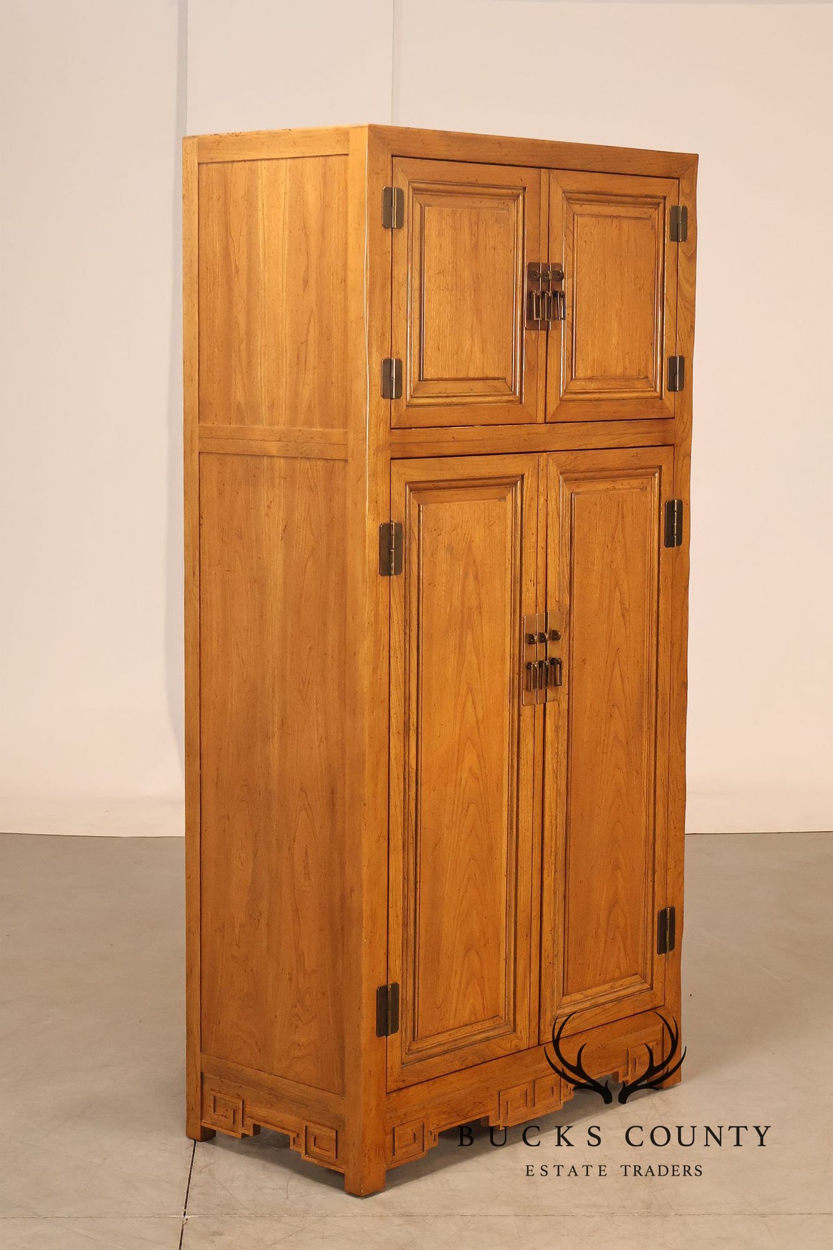 Baker Furniture Asian Modern Four-Door Entertainment Armoire