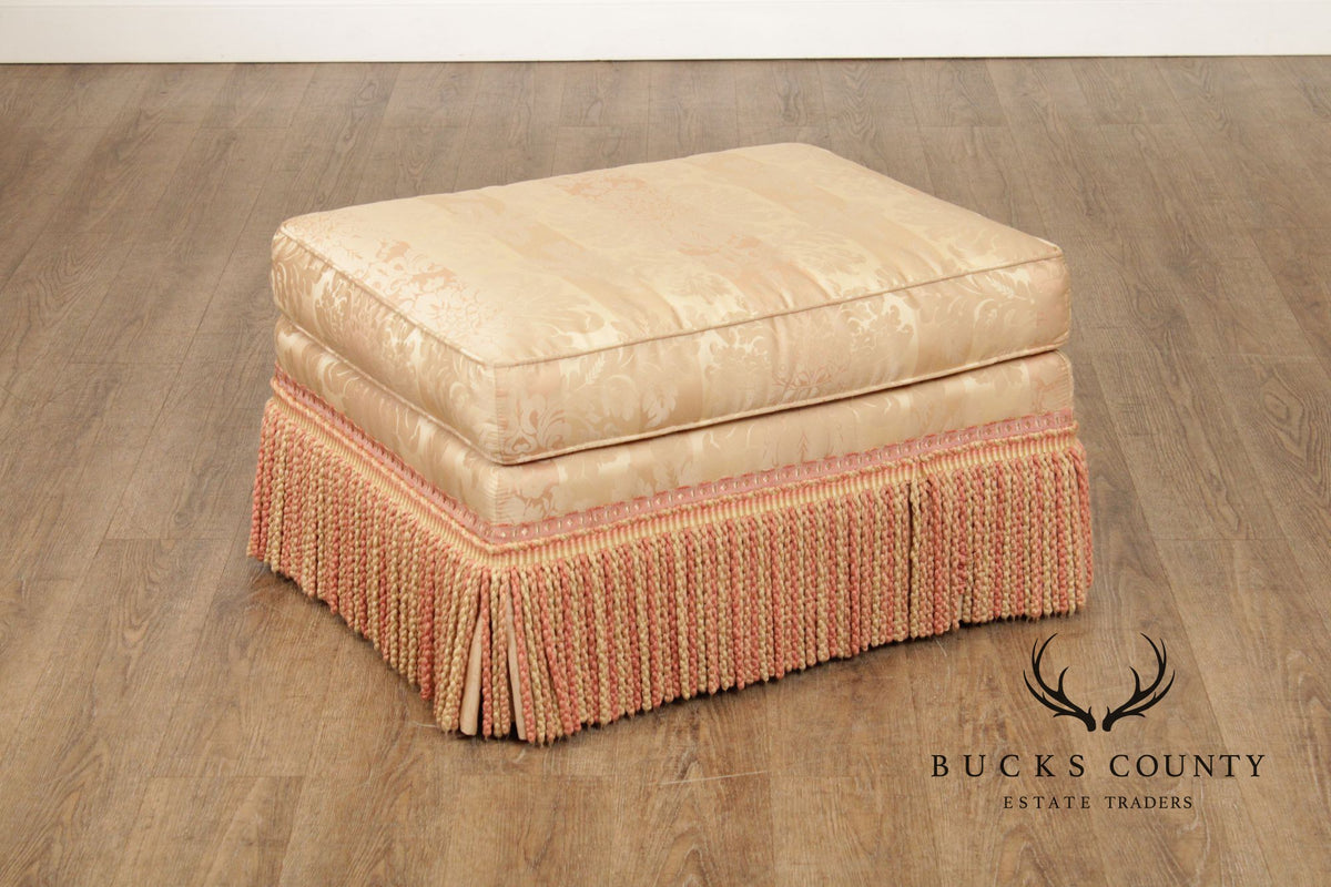 Century Furniture Pair of Fringed Ottomans