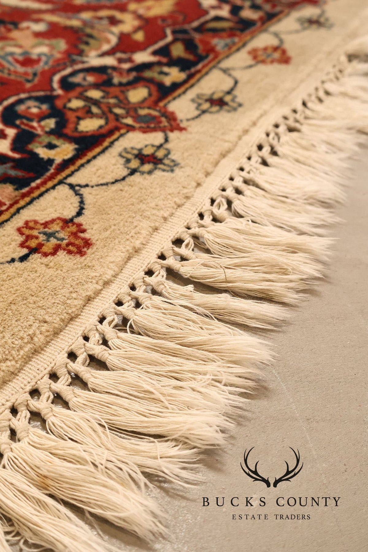 Hand Knotted Kashan Style Wool Area Rug 9x12 Floral Medallion