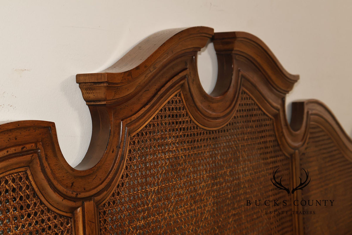Henredon French Country Style King Size Caned Headboard