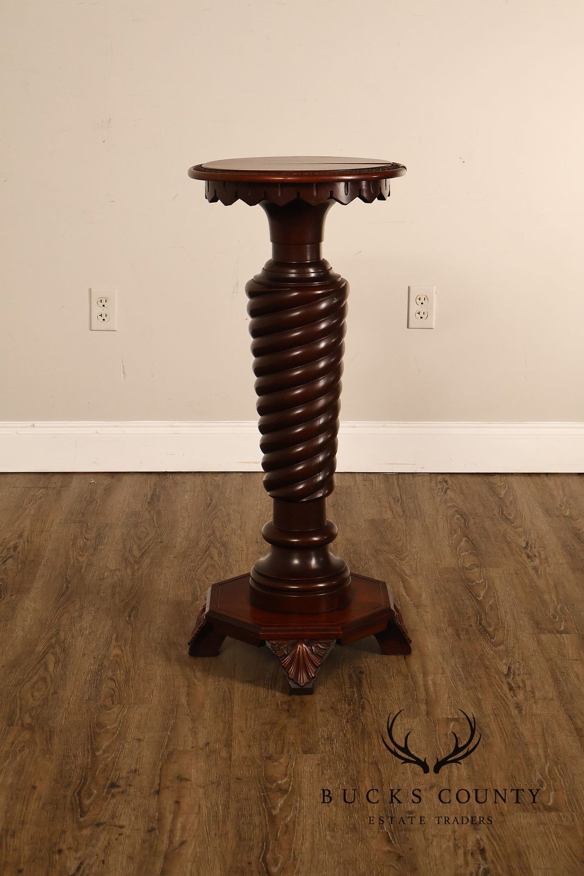 Baroque Revival Style Mahogany Carved Pedestal Stand