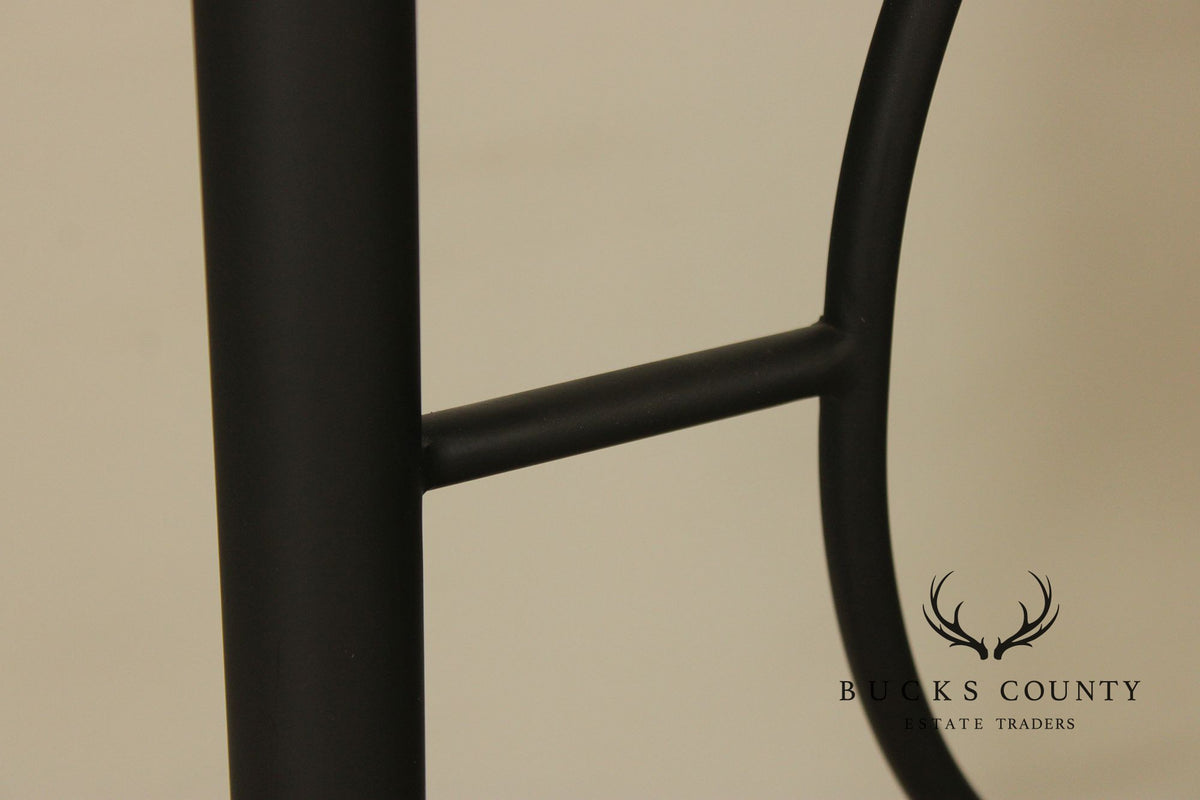 West Elm Pair of 'Ellipse' Twin Size Iron Canopy Beds
