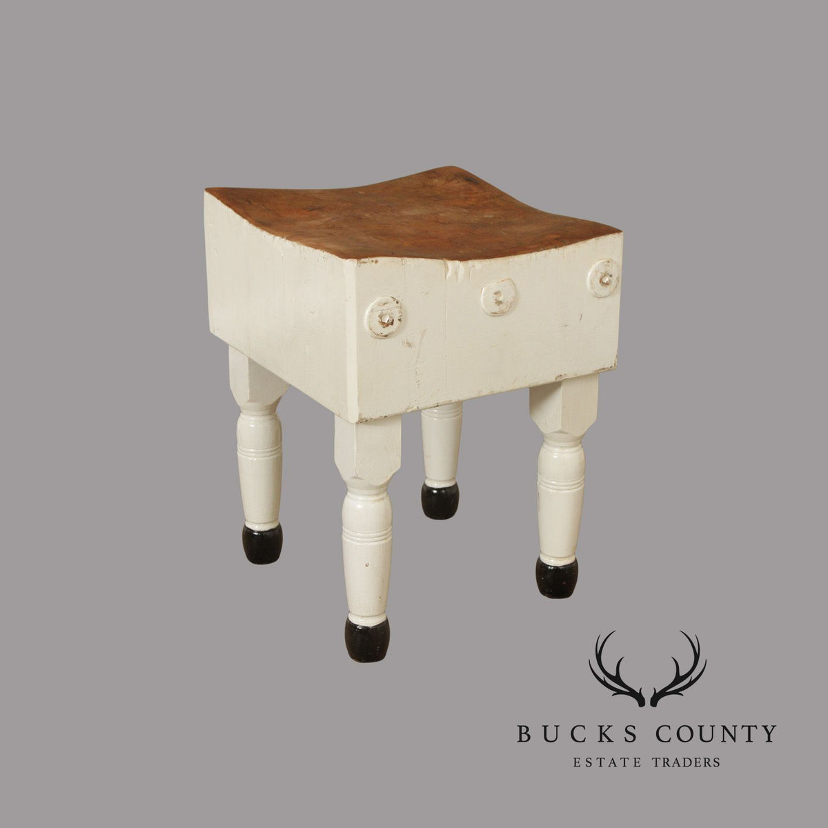 Vintage Painted Butcher Block Table