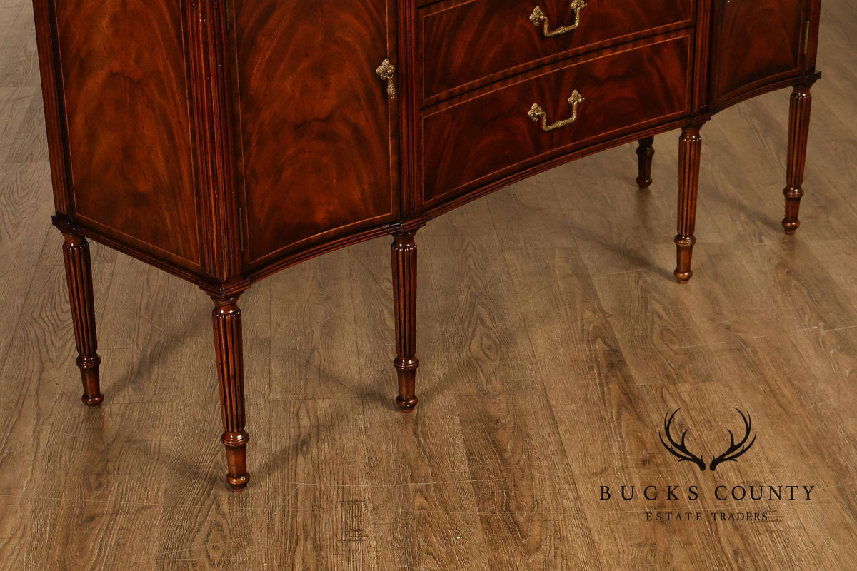 Jonathan Charles Mahogany Federal Style Credenza Sideboard With Brass Hardware