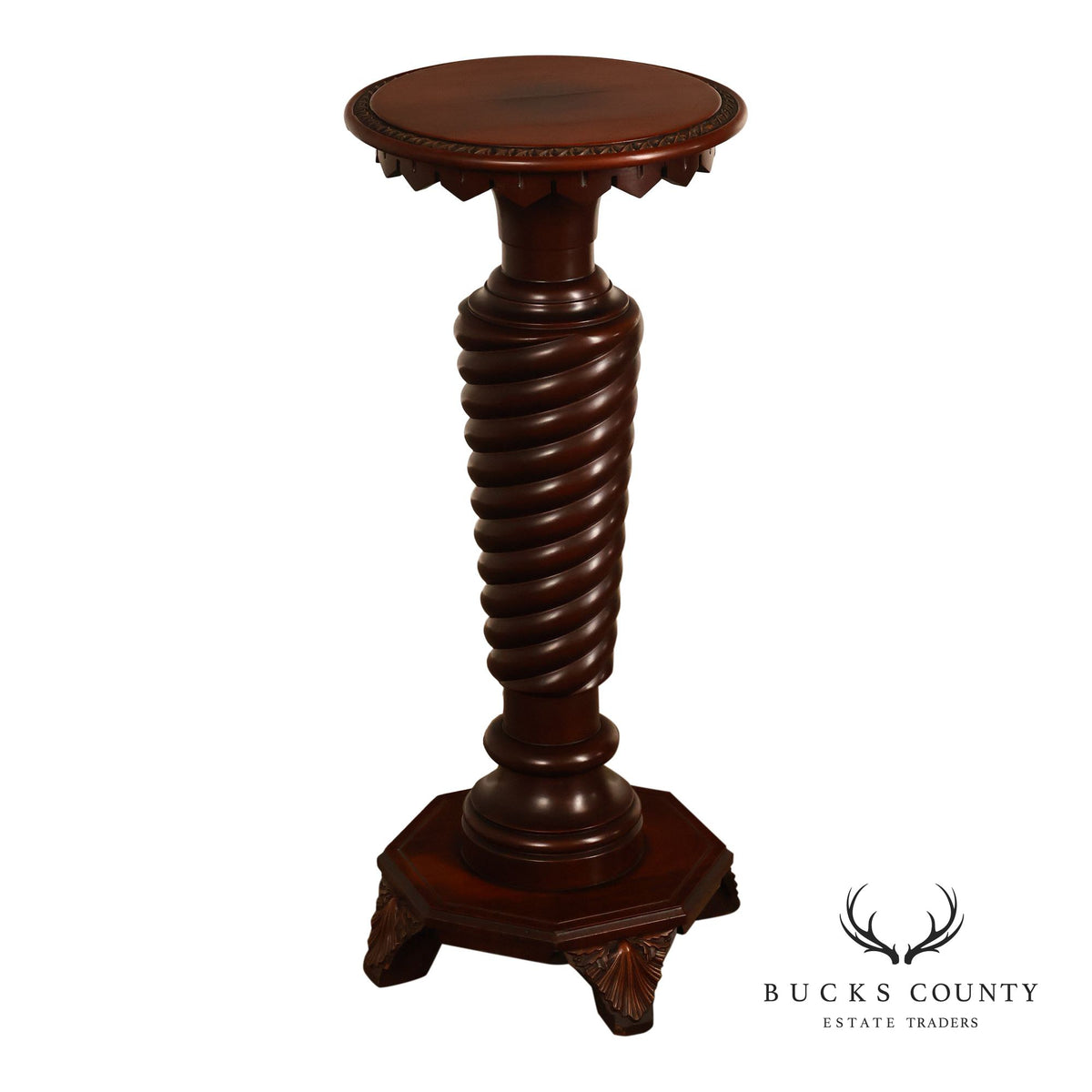 Baroque Revival Style Mahogany Carved Pedestal Stand