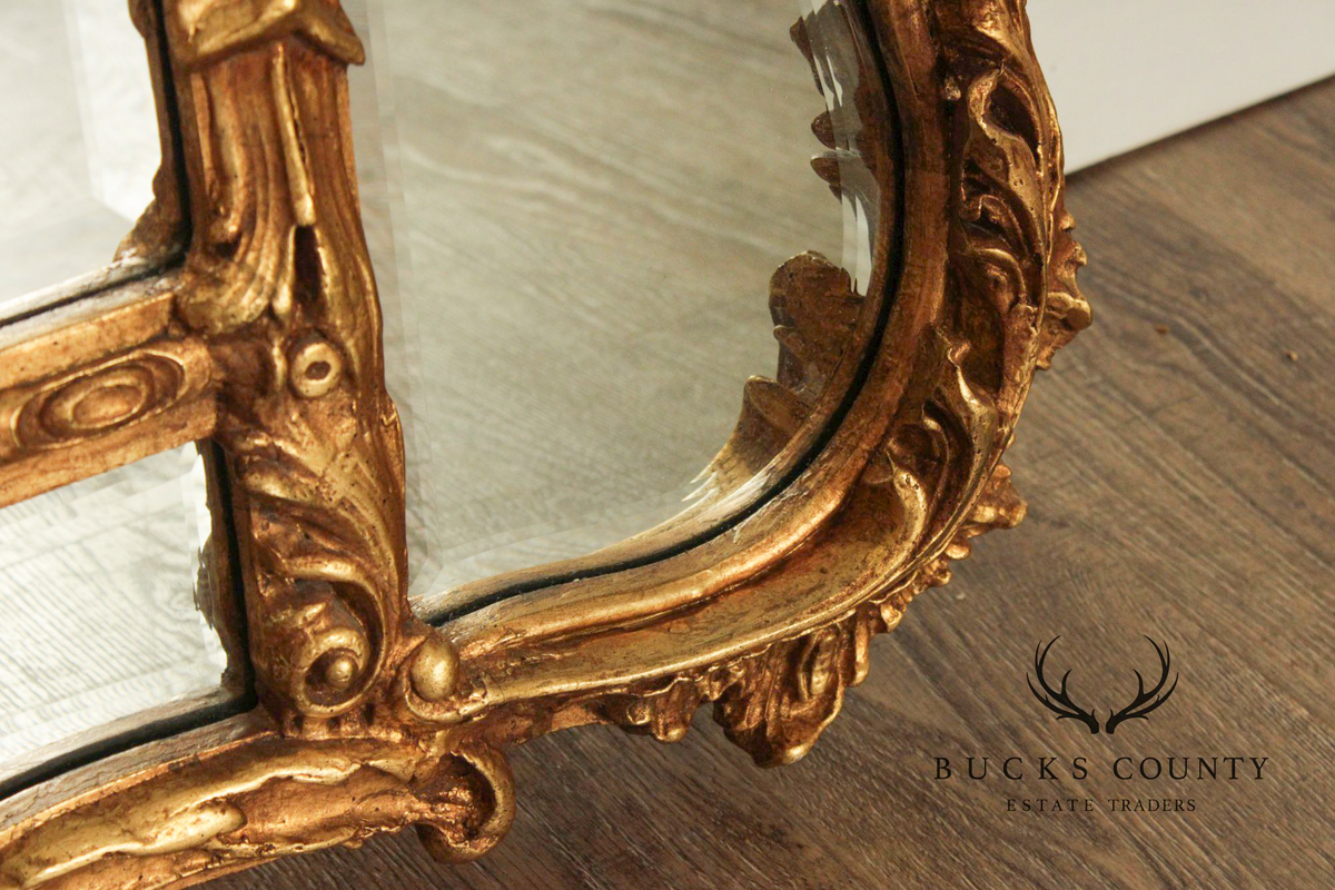 French Rococo Style Quality Gilt Frame Carved Wall Mirror