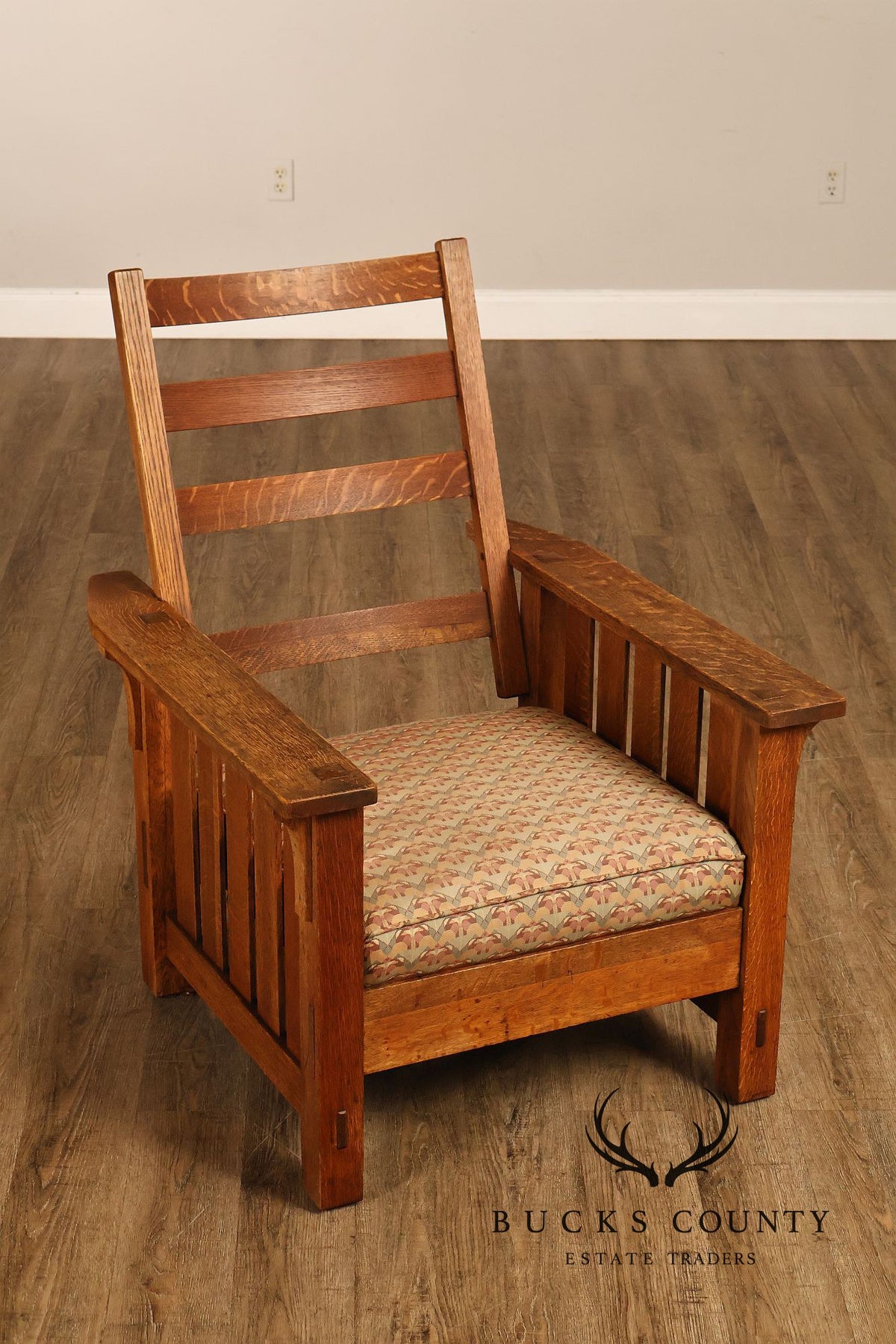 Antique L. & J.G. Stickley No. 497 Arts And Crafts Mission Oak Morris Chair