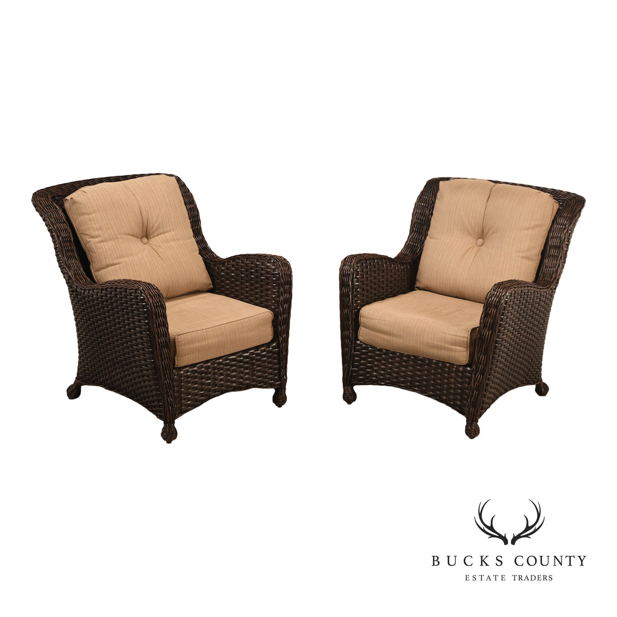 Northcape Pair of 'Richmond' Outdoor Wicker Patio Armchairs