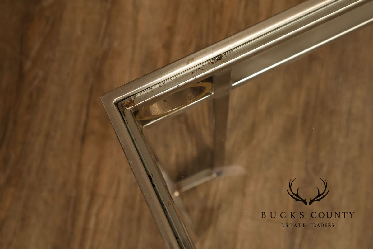 Modern Art Deco Style Glass Top Console Table
