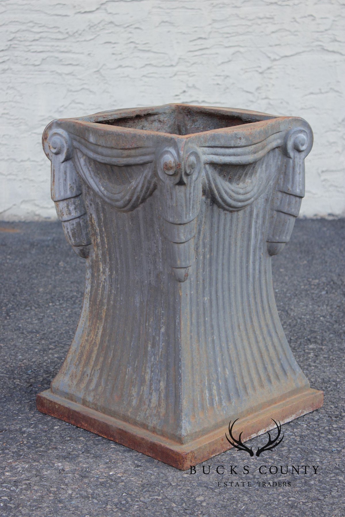 Vintage Pair of Cast Iron Garden Pedestals