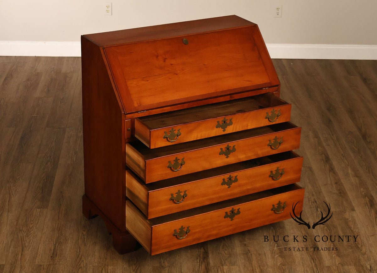 Antique Traditional Cherry Slant-Front Secretary Desk With Secret Compartments