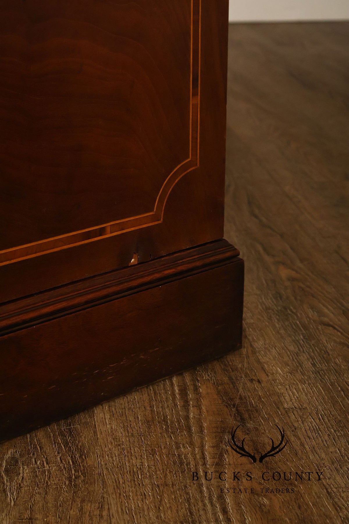 Georgian Style Mahogany Breakfront China Cabinet With Secretary Desk