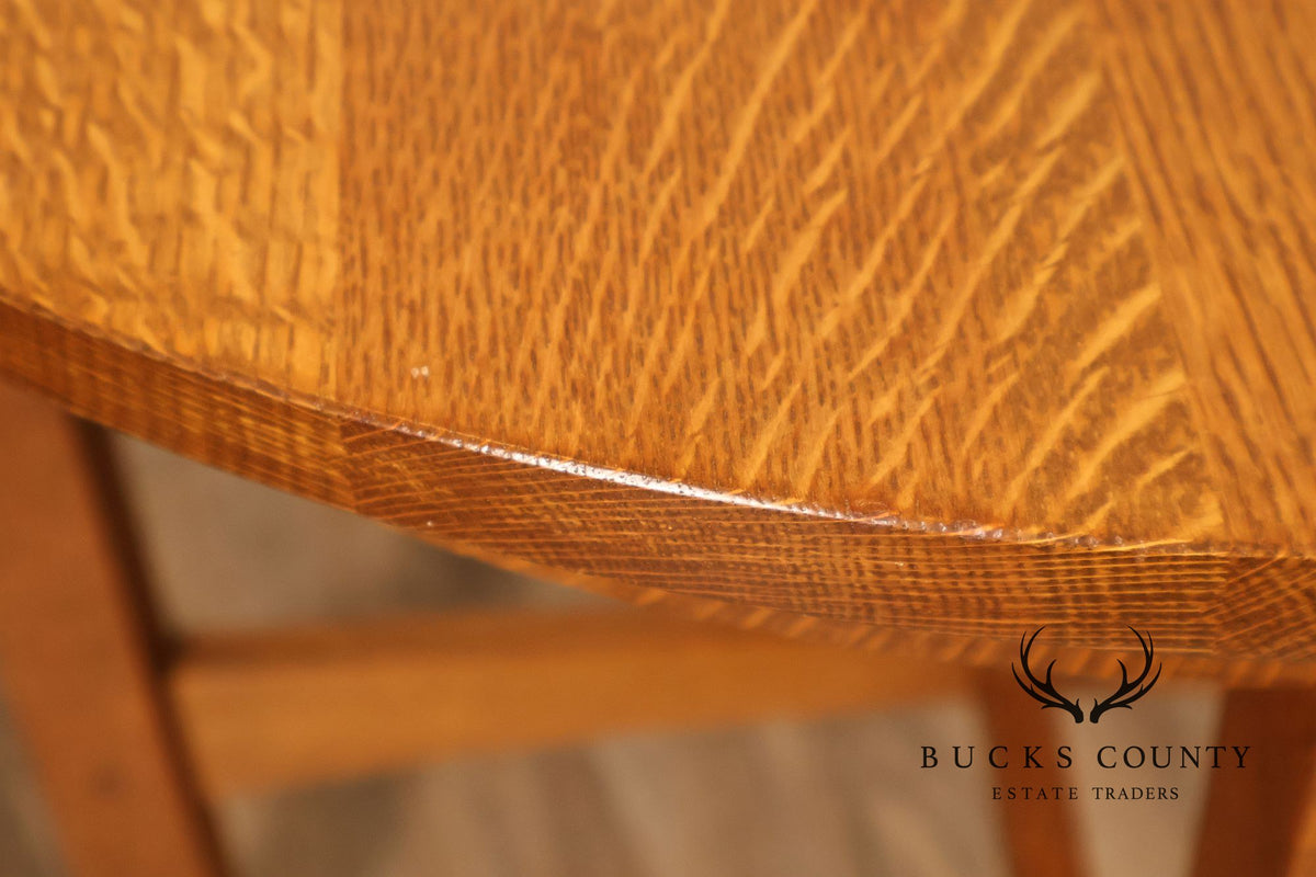 Stickley Mission Collection Round Oak Side Table