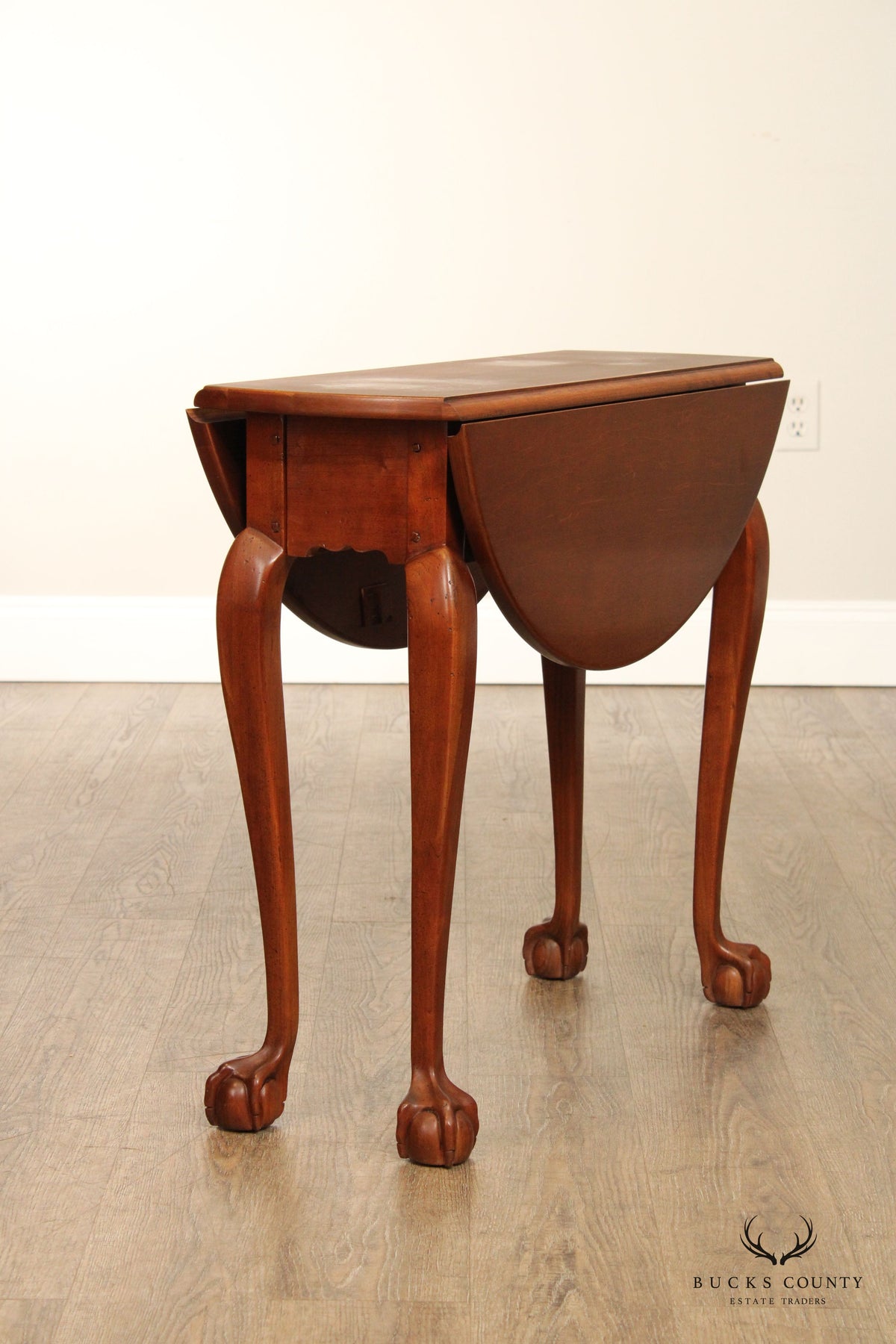 Chippendale Style Ball And Claw Drop Leaf Crescent Table
