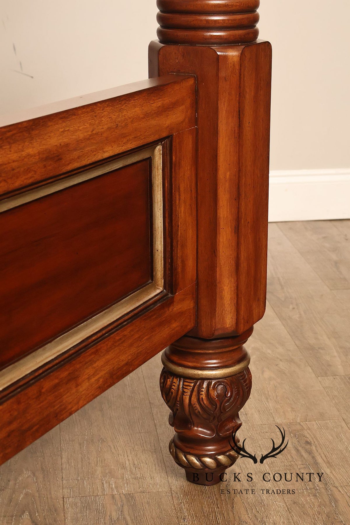 Drexel Heritage Carved King Size Four Poster Bed