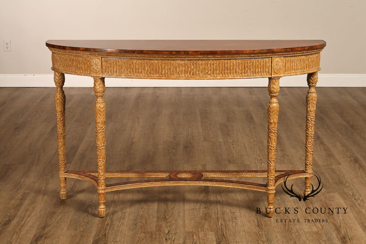 Theodore Alexander French Louis XVI Style Demilune Console