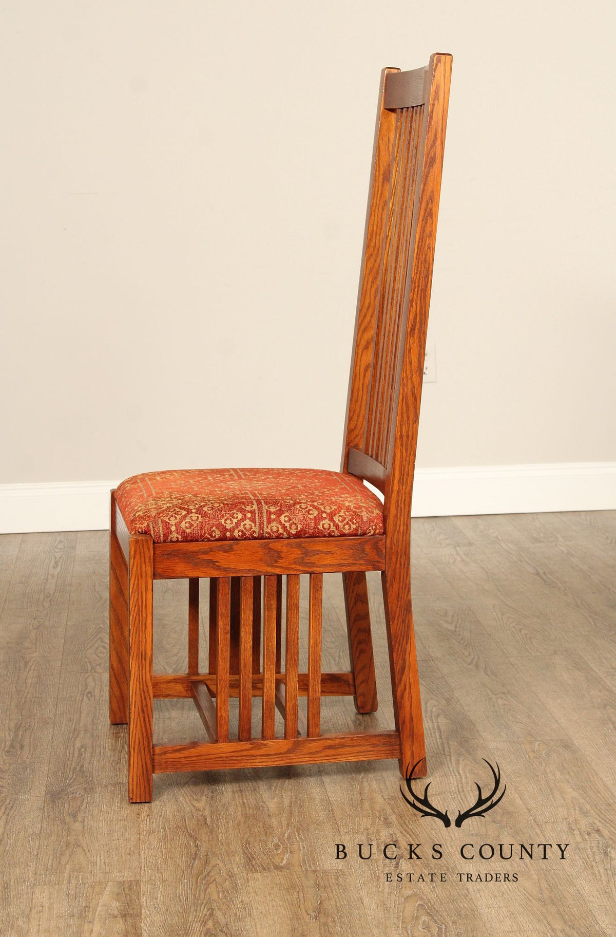 The Michaels Company  Mission Style Set Of Six Oak Spindle Dining Chairs