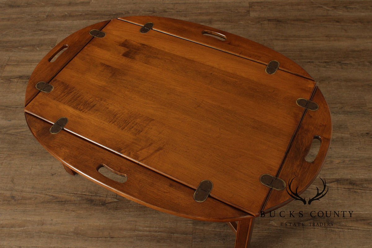 Ethan Allen 1776 Collection Chippendale Style Maple Butler’s Tray Coffee Table