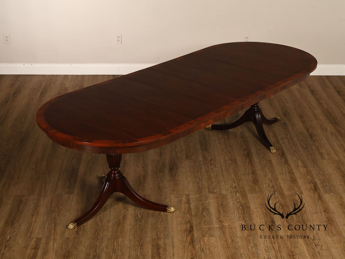 Henkel Harris Regency Style Mahogany Double Pedestal Dining Table