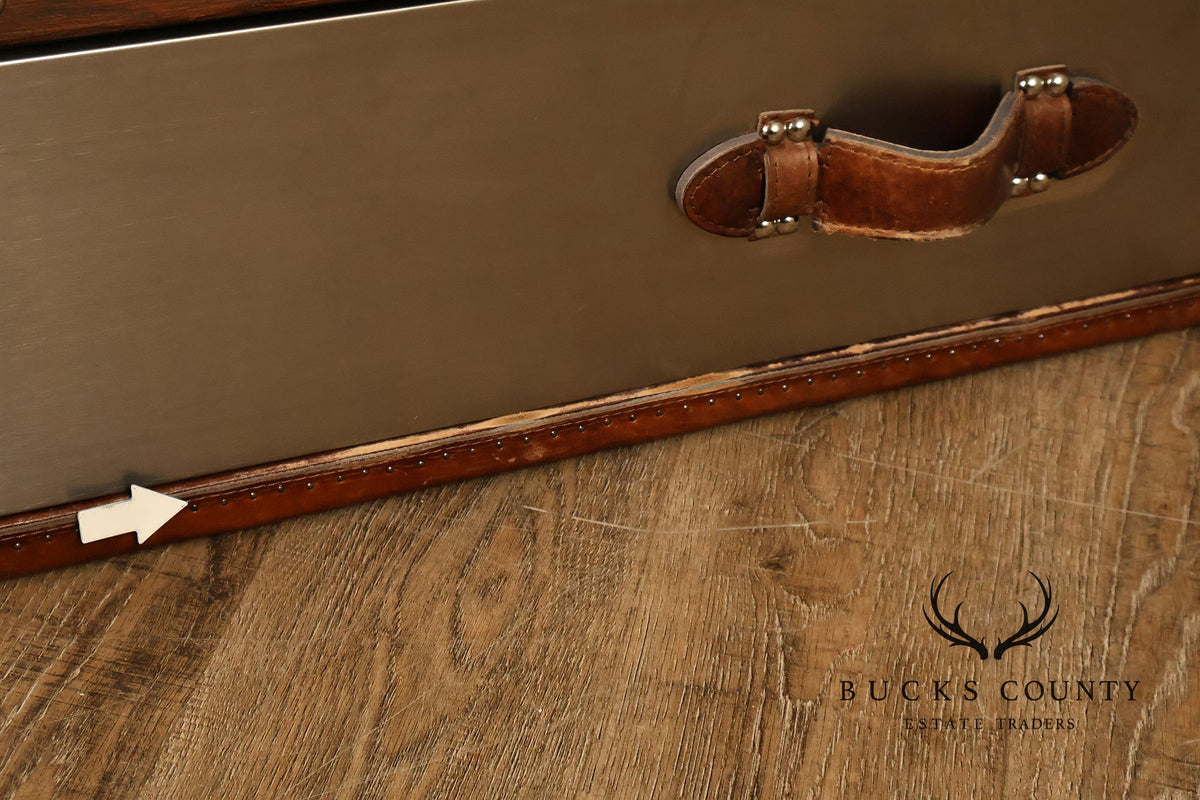 Restoration Hardware 'Mayfair' Steel and Leather Chest of Drawers