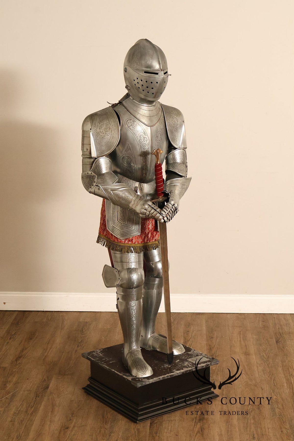 Marto Toledo Spanish Engraved Full Suit of Armor with Sword