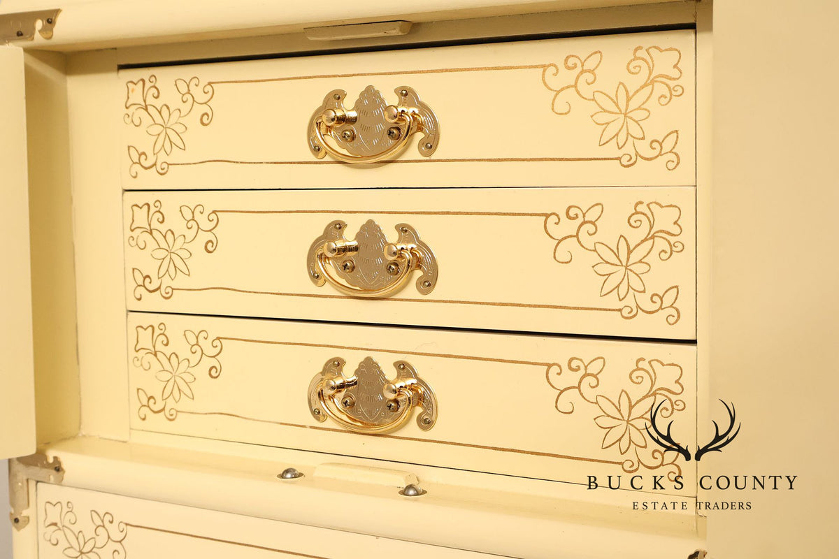 Painted Chinoiserie Style Pair Of Jewelry Chest