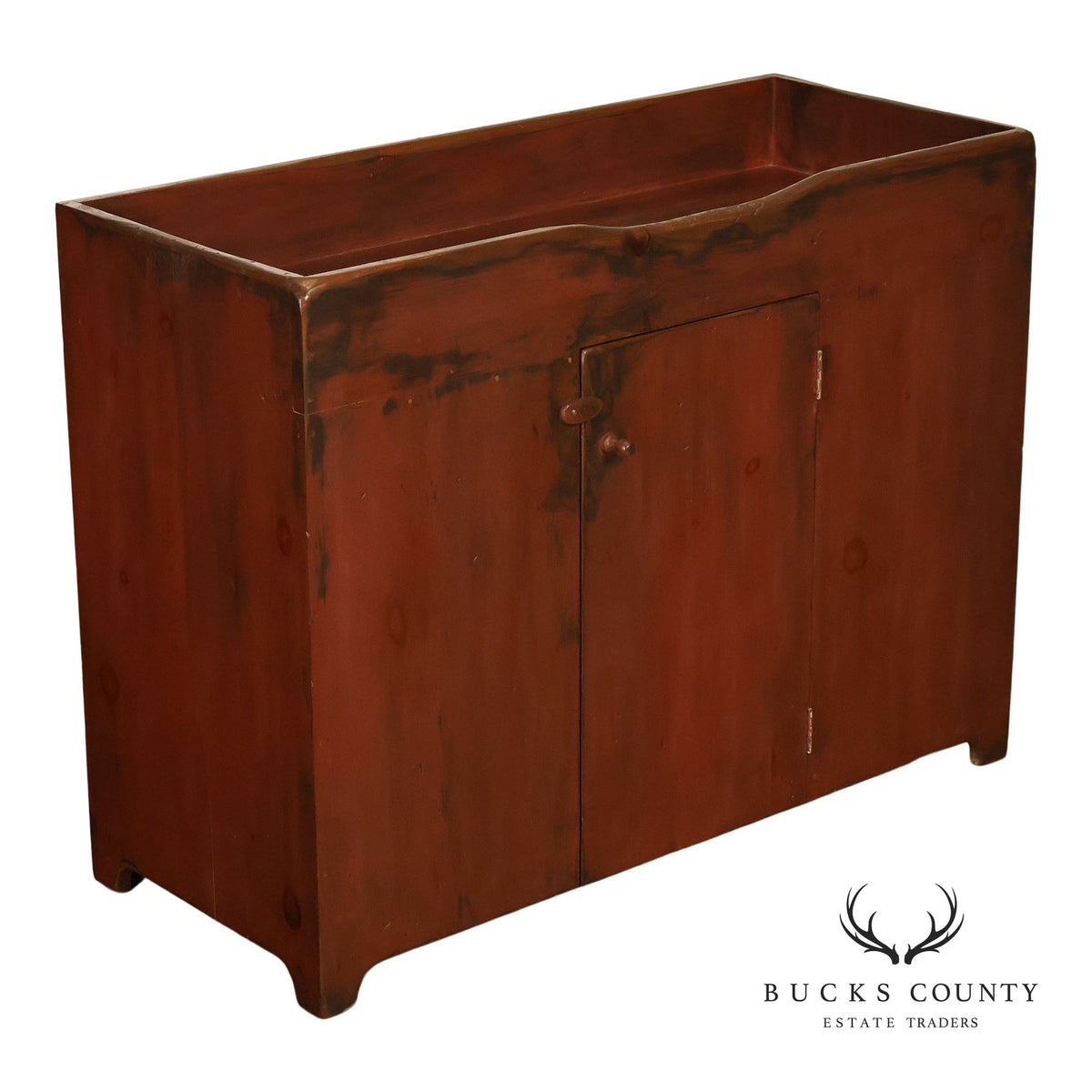 Custom Crafted Primitive Painted Pine Dry Sink Cabinet