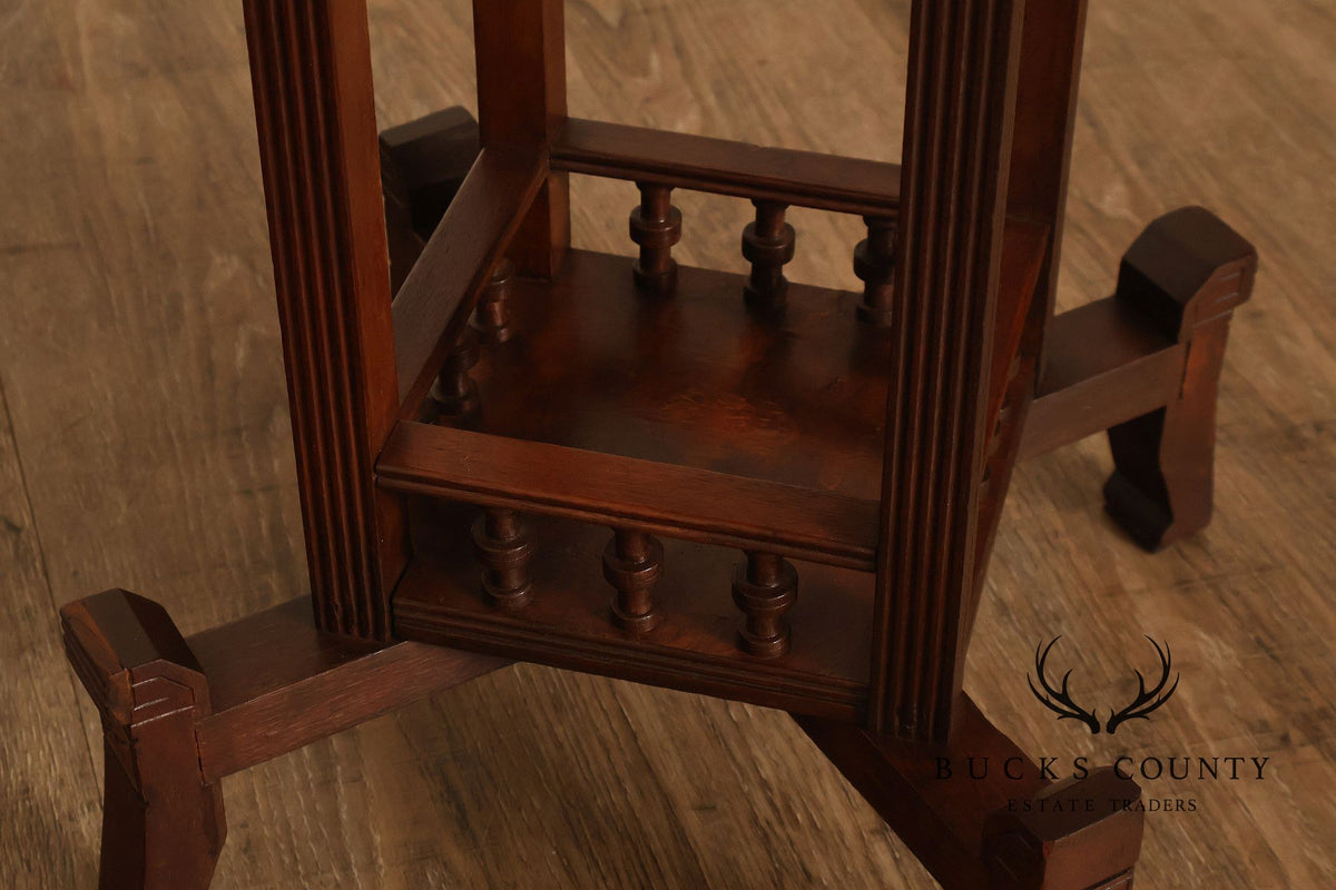 Victorian Eastlake Carved Walnut Plant Stand