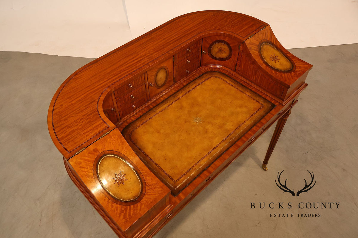 Maitland Smith Regency Style Satinwood Carlton House Writing Desk