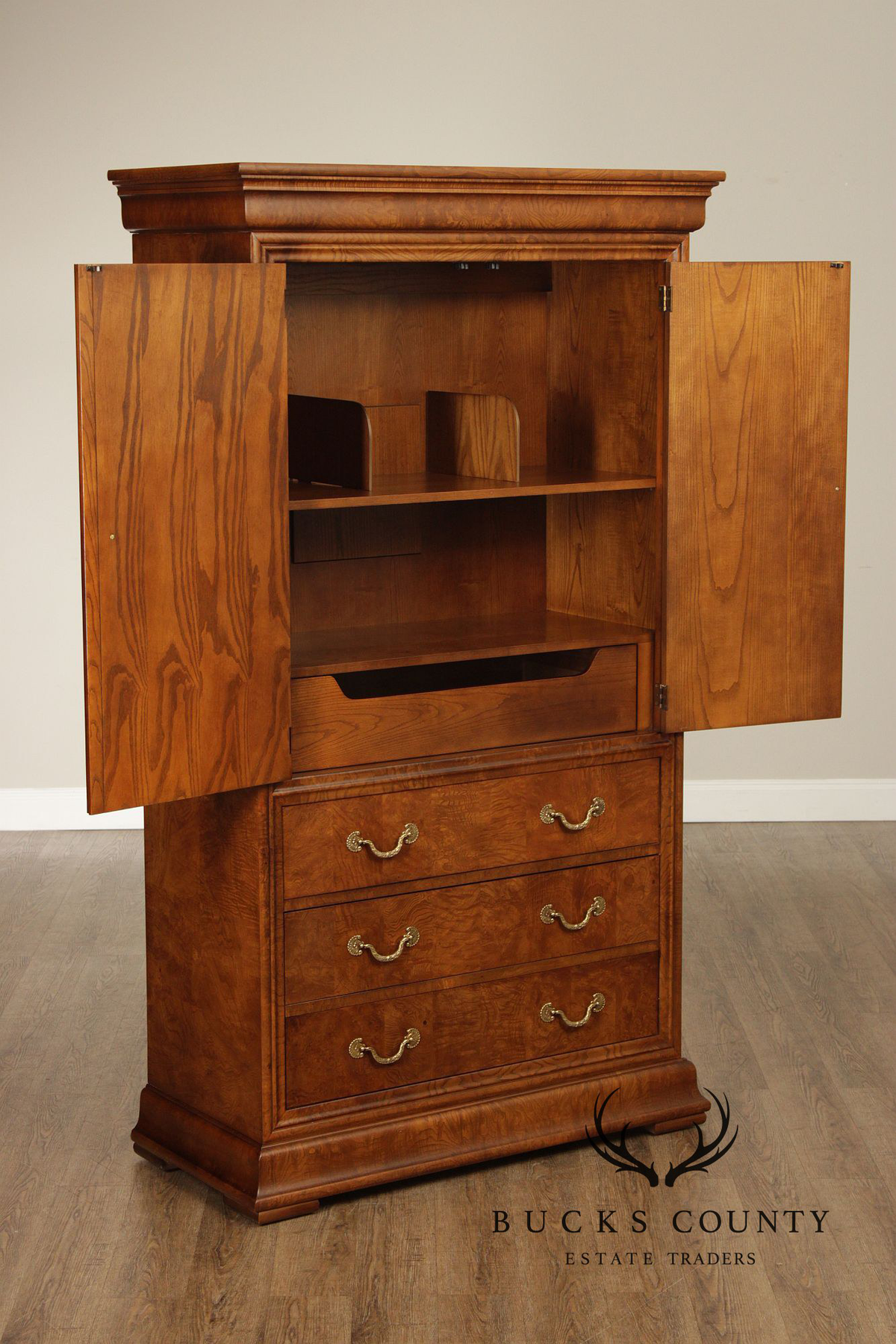 Henredon Charles X Collection Burlwood Armoire