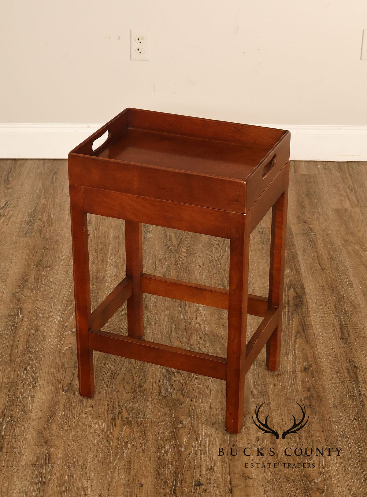 Chippendale Style Cherry Butler Tray Side Table