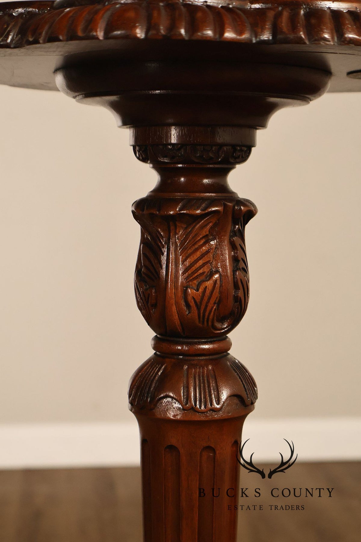 Baker Furniture Carved Mahogany Plant Stand