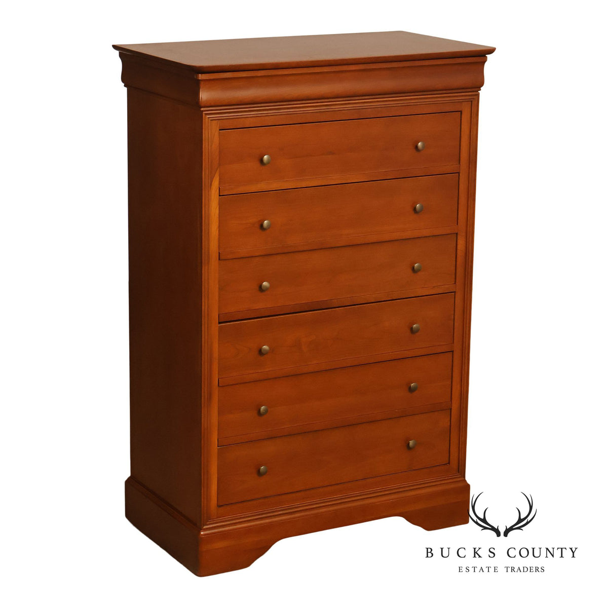 Louis Philippe Style Cherry Seven Drawer Tall Chest Of Drawers