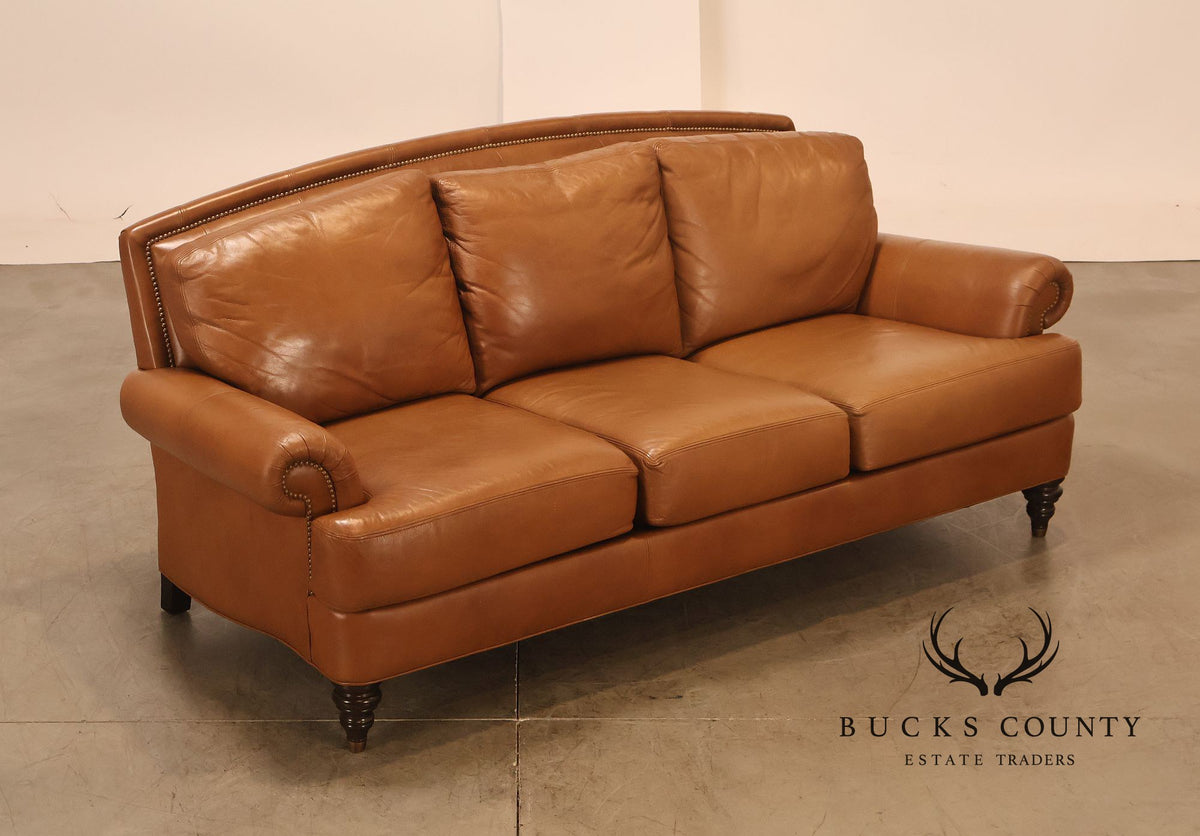Ethan Allen 'Hyde' Three-Seat Leather Sofa