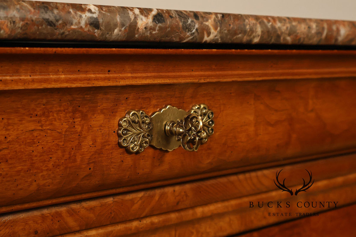 Henredon 'Charles X' Pair of Marble Top Chests